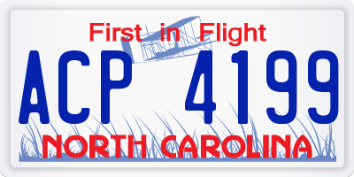 NC license plate ACP4199