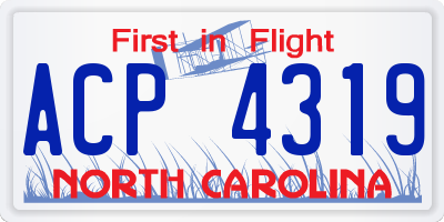 NC license plate ACP4319