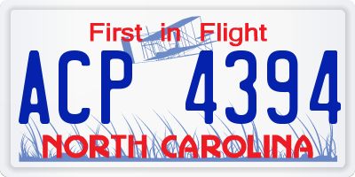 NC license plate ACP4394