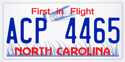 NC license plate ACP4465