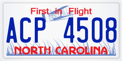 NC license plate ACP4508