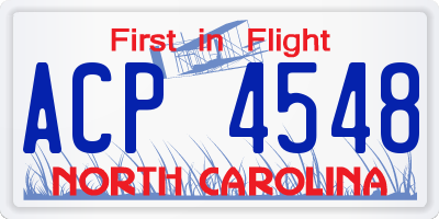 NC license plate ACP4548