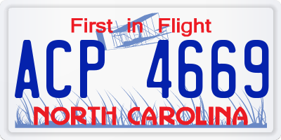 NC license plate ACP4669