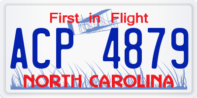 NC license plate ACP4879