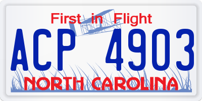 NC license plate ACP4903