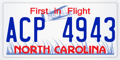NC license plate ACP4943