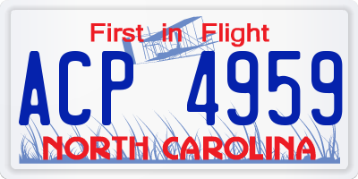 NC license plate ACP4959