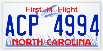 NC license plate ACP4994