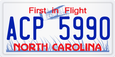 NC license plate ACP5990