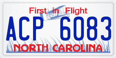 NC license plate ACP6083