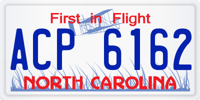 NC license plate ACP6162