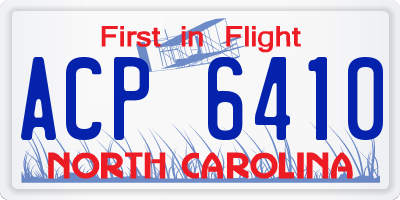 NC license plate ACP6410
