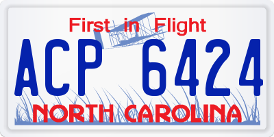 NC license plate ACP6424