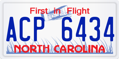 NC license plate ACP6434
