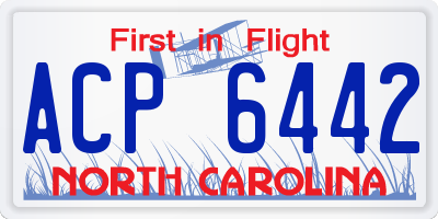 NC license plate ACP6442