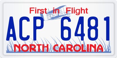 NC license plate ACP6481