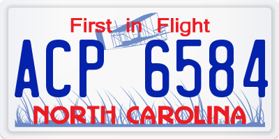 NC license plate ACP6584