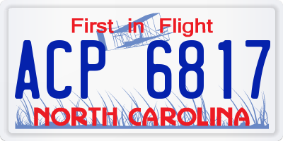 NC license plate ACP6817