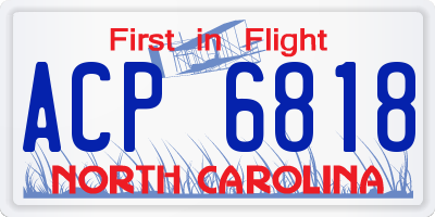 NC license plate ACP6818