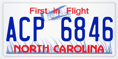 NC license plate ACP6846