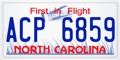 NC license plate ACP6859