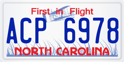 NC license plate ACP6978