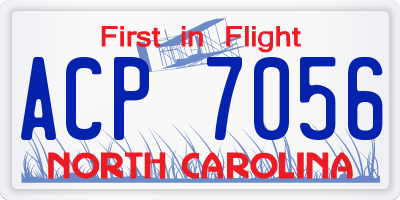 NC license plate ACP7056