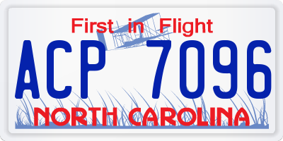 NC license plate ACP7096
