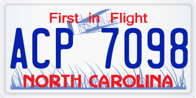 NC license plate ACP7098