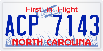 NC license plate ACP7143
