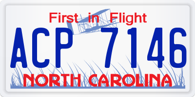 NC license plate ACP7146