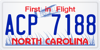 NC license plate ACP7188
