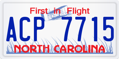 NC license plate ACP7715