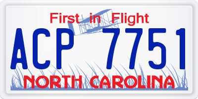 NC license plate ACP7751