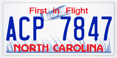 NC license plate ACP7847