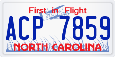NC license plate ACP7859