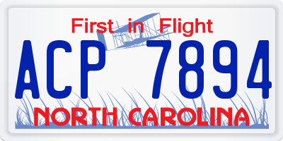 NC license plate ACP7894