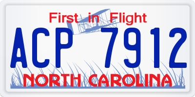 NC license plate ACP7912