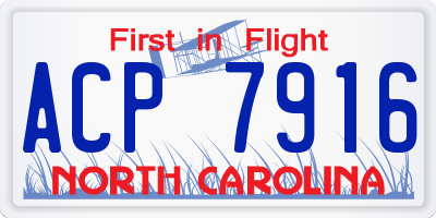 NC license plate ACP7916