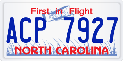 NC license plate ACP7927