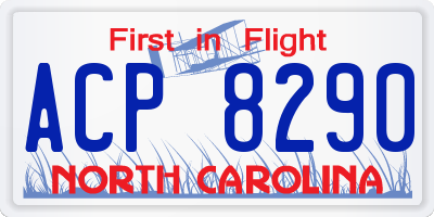NC license plate ACP8290