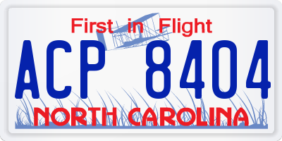 NC license plate ACP8404