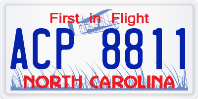 NC license plate ACP8811