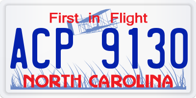 NC license plate ACP9130