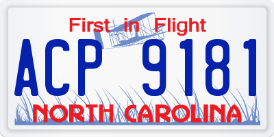 NC license plate ACP9181