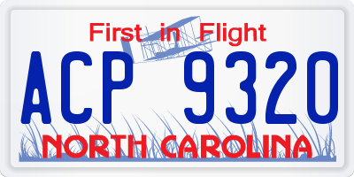 NC license plate ACP9320