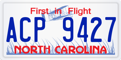 NC license plate ACP9427
