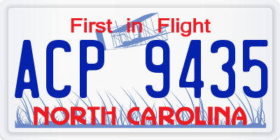 NC license plate ACP9435
