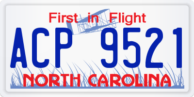 NC license plate ACP9521