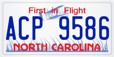 NC license plate ACP9586